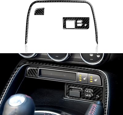 3 pièces de couverture de console centrale de voiture en fibre de carbone