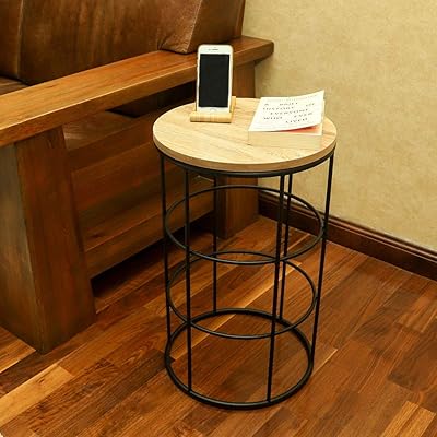 Table basse ronde emboîtable en bois pour porche et salon, table de cocktail