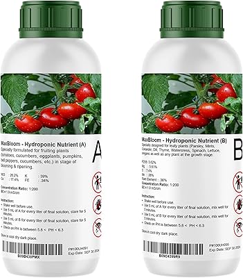 Solution nutritive hydroponique max bloom (a & b) pour tous les stades