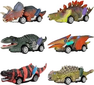Jouets dinosaures à tirer sur les voitures, paquet de 6 jouets dinosaures