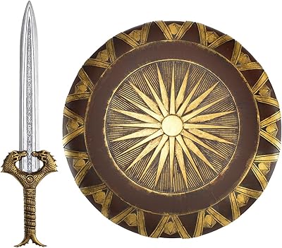Amscan wonder woman épée et bouclier accessoires de costume pour adultes 849380-55, or/marron