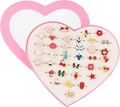 Goodrun 36 pièces bagues réglables pour bébés filles sans boîte en double ensemble