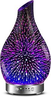 Diffuseur d'huiles essentielles en verre 3d avec aromathérapie par ultrasons, lumière led à