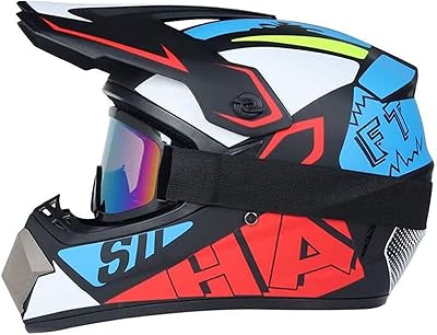 Casque de motocross extérieur adulte intégral vtt ensemble casque de moto pour moto