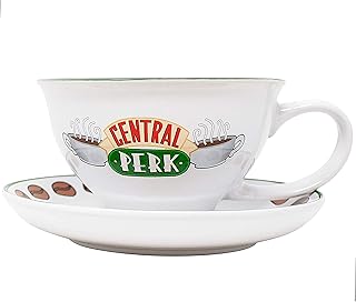 Tasse à thé et soucoupe en céramique silver buffalo friends central perk, 12