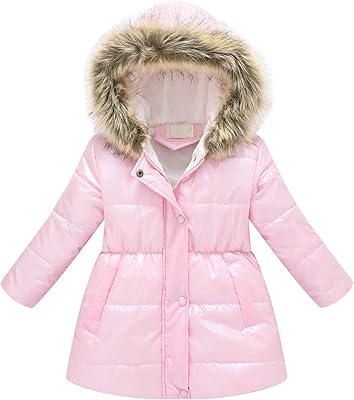 Manteau d'hiver à capuche épais et chaud coupe-vent pour petites filles taille 4