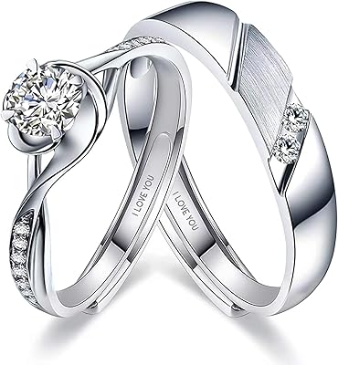 Ensemble de bagues de couple assorties amour sans fin pour hommes et femmes