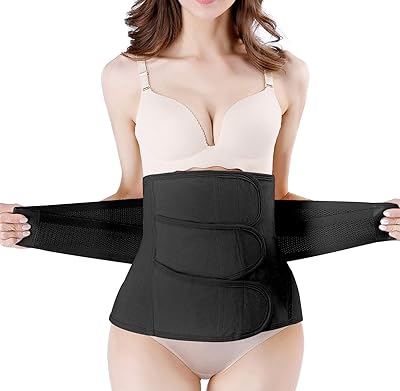Ceinture de récupération post-partum pour soutien du dos et de l'abdomen, noire, taille