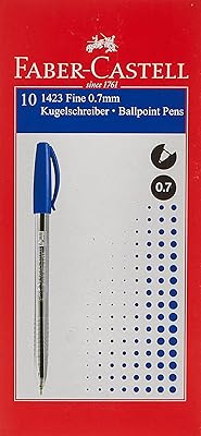 Stylo à bille faber-castell 1423, 0,7 mm, paquet de 10, bleu