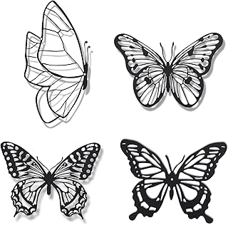 4 pièces grand papillon en métal décor mural moderne abstrait tenture murale moderne