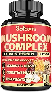 Gélules combinées de champignons 10 en 1 5000 mg 90 gélules suffisantes