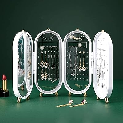 Shengmei boîte à bijoux avec couvercle en verre boîte de rangement pliable petite