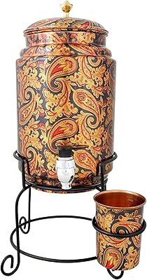 Distributeur d'eau maka copper bowl 5l par r ayurveda avec 1 verre
