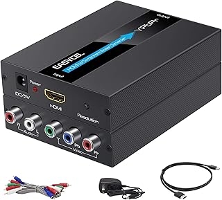 Adaptateur hdmi vers composant izcell avec câbles hdmi et composants, adaptateur hdmi