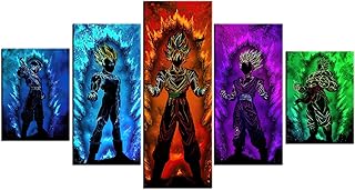 Affiche murale de conception d'anime japonais - 5 pièces affiches imprimées sur toile