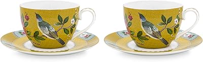 Pip studio blushing birds design ensemble de 2 tasses avec soucoupe, capacité de 280 ml, jaune. Découvrez le shopping sans frontières avec Diaytar Sénégal