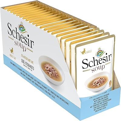 Schezir soupe humide pour chats - thon sauvage et calamars 85g