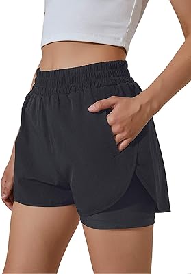 Short de course pour femmes taille élastique taille haute short de sport