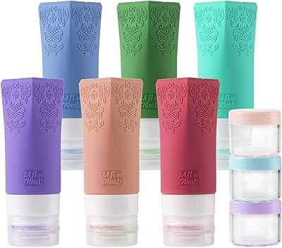 Récipients de voyage cosmétiques, ensemble de bouteilles de voyage en silicone étanches, ensemble