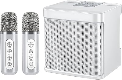 Machine de karaoké avec 2 microphones sans fil pour adultes haut-parleur