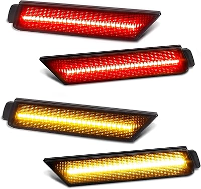 Ruxifey phares avant et arrière à lentille fumée, marqueurs latéraux réfléchissants à led