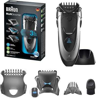 Braun mg5090 multi groomer, wet & dry, avec 3 peignes + base