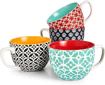 Grande tasse à café en porcelaine dawin de 24 oz avec poignées