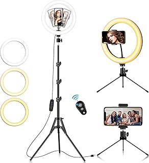 Anneau lumineux avec trépied et support de téléphone anneau pour selfie
