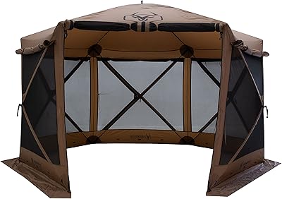 Gazelle gg610br g6 tente tonnelle/tente de luxe pop-up portable à 6 côtés, marron