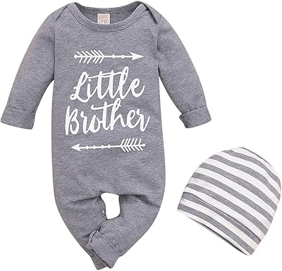 Ensemble de vêtements pour nouveau-né, barboteuse 3 pièces avec motif petit frère, ensemble