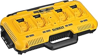 Chargeur dewalt 20 v max*, 4 ports, charge rapide (dcb104), noir/jaune