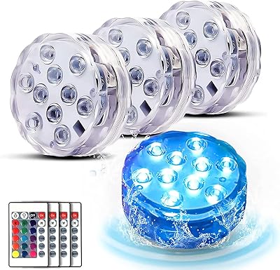 Lumières submersibles led castowave avec télécommande lumières sous-marines étanches de bain