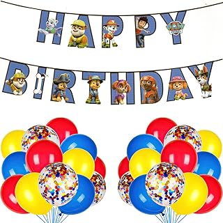 Rosie's decoration paw patrol kit de bannières de fête d'anniversaire pour chiots, décorations