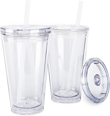 Gobelet classique en acrylique maars avec couvercle et paille | tasses à café