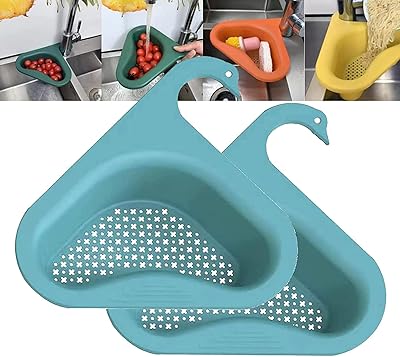 Panier de vidange d'évier de cuisine design cygne, égouttoir d'évier de cuisine triangulaire