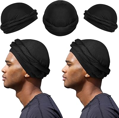 Turban 2 pièces pour hommes turban vintage torsadé extension modale et foulard