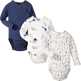 Divan kimono avec boutons-pression latéraux pour nouveau-nés, garçons et filles, 3 pièces