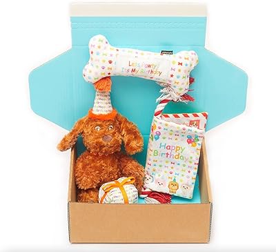 Coffret cadeau d'anniversaire pour chien pete lundon 4 pièces coffret comprend un jouet