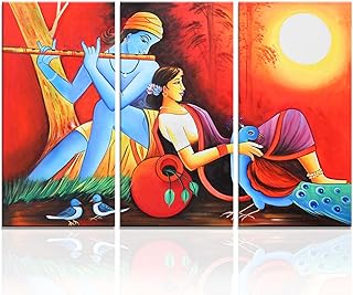 Art mural de la tour du seigneur radha krishna, décoration d'intérieur, impression