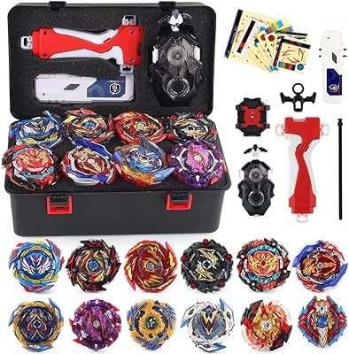 Beybtatle burst gyro toy set 12 toupies 1x lanceur lr gauche droite spin