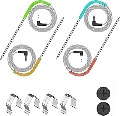 Lot de 4 sondes à viande de rechange pour gril à charbon numérique