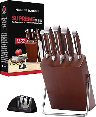 Ensemble de couteaux de cuisine de luxe master maison 7 pièces avec couverts