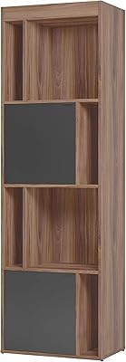 Bibliothèque brv avec 2 portes et 6 fentes, hauteur 182 cm x largeur