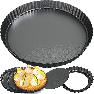 Moule à tarte avec fond amovible lot de 5 mini moules antiadhésifs 9"
