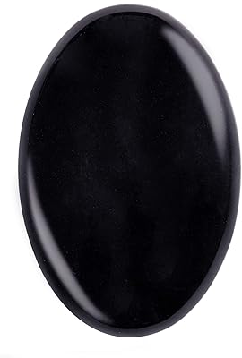 Yovil palm stone verre de cristal volcanique noir - pierres énergétiques de poche