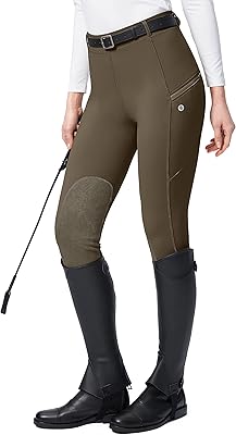 Pantalon d'équitation pour femme avec poches zippées, legging équestre pour femme