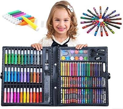 Y&l ensemble d'art de luxe de 150 pièces pour enfants étui en plastique