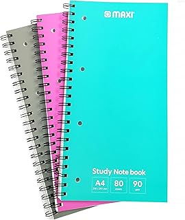Maxi carnet, format a4, 80 feuilles, couleurs assorties, snb-a4