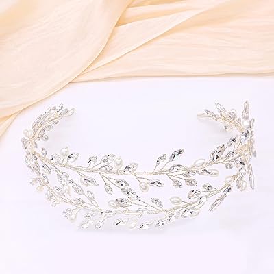 Bandeau en cristal double couche oriamore pour mariages pour femmes (argent)