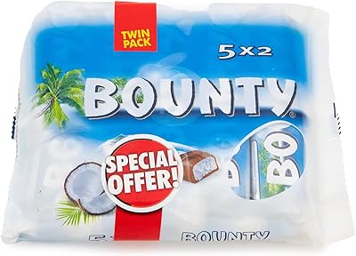 Barres de chocolat au lait bounty, paquet de 2, 5 pièces par paquet